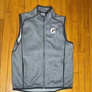 Cutter & Buck Gray Zip-Up Vest GATORADE